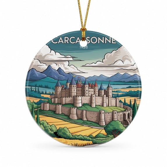Sammer Weekend Carcassonne Travel Christmas Ornament, France Vacation Memory Keepsake ...