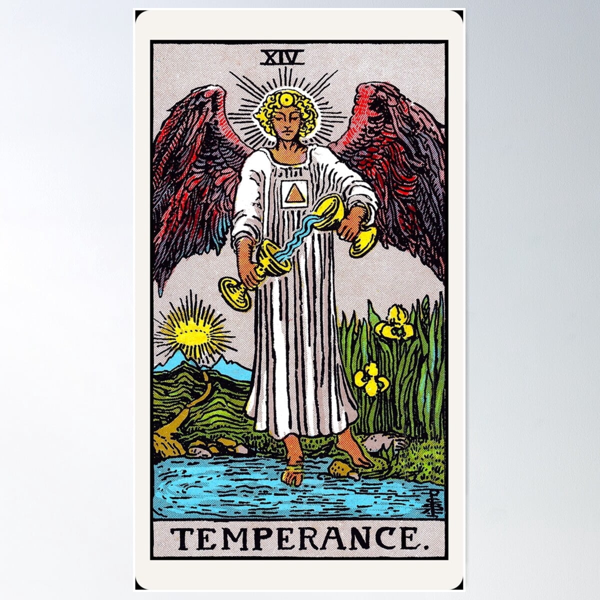 card-14-temperance-rider-waite-smith-tarot-poster-wall-art-modern