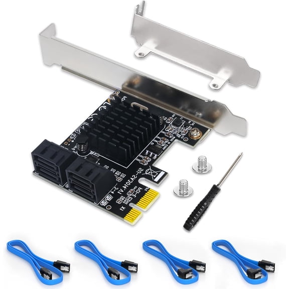 Card 4-port Expansion, 63.0 Controller Adapter with 4 cables and low profile bracket, non-bootable system disk for desktop