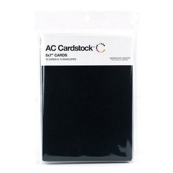 Card And Envelopes Set Black 5X7 12Pk