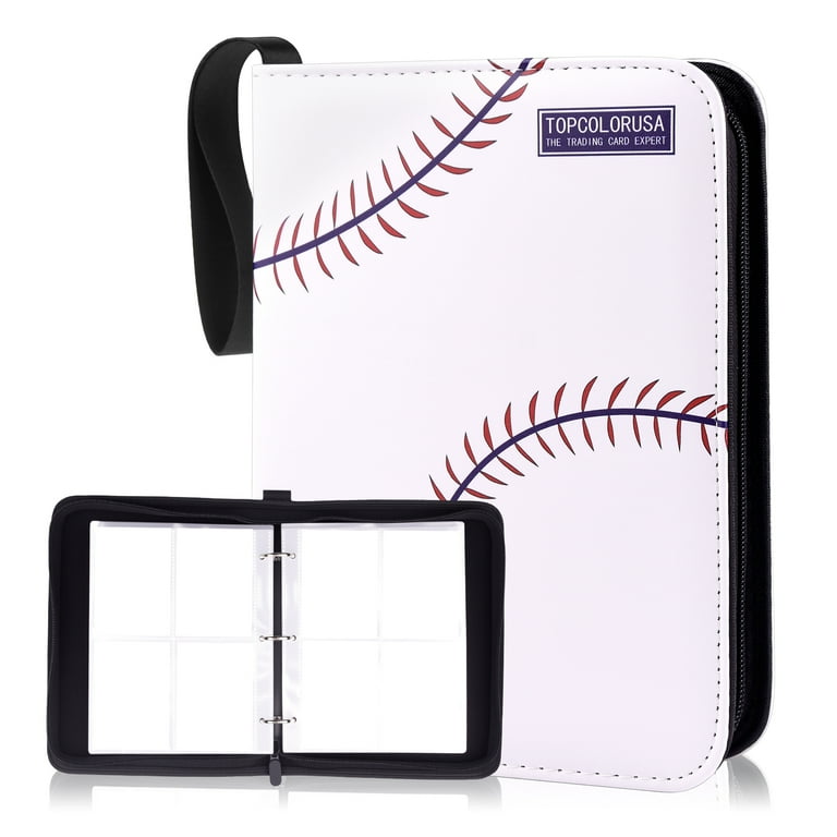 Trading Card Binder Pink Zipper Card Binder With 50 Removable Pages  Holds  400+ Game & Trading Cards, Includes Handle & Strap 50 Removable Card  Sleeves Binder