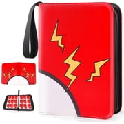OHHLIHOME Trading Card Binder, 9-Pockets, 900 Card Capacity, Removable Sleeves, PU Leather, Red