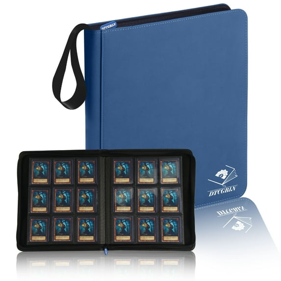 Toploader Binder, 9-Pocket Top Loader Trading Card Binder Album Compatible for TCG MTG,Holds 3"x4" 288 Rigid Cards - Blue