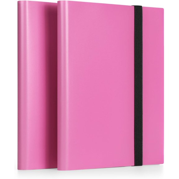 Card Binder Pink, 2 Pack 9 Pockets with 40 Sheets 720 Side Loading Card Collection Binder for Baseball Football Basketball Kpop Photocard Sports Cards