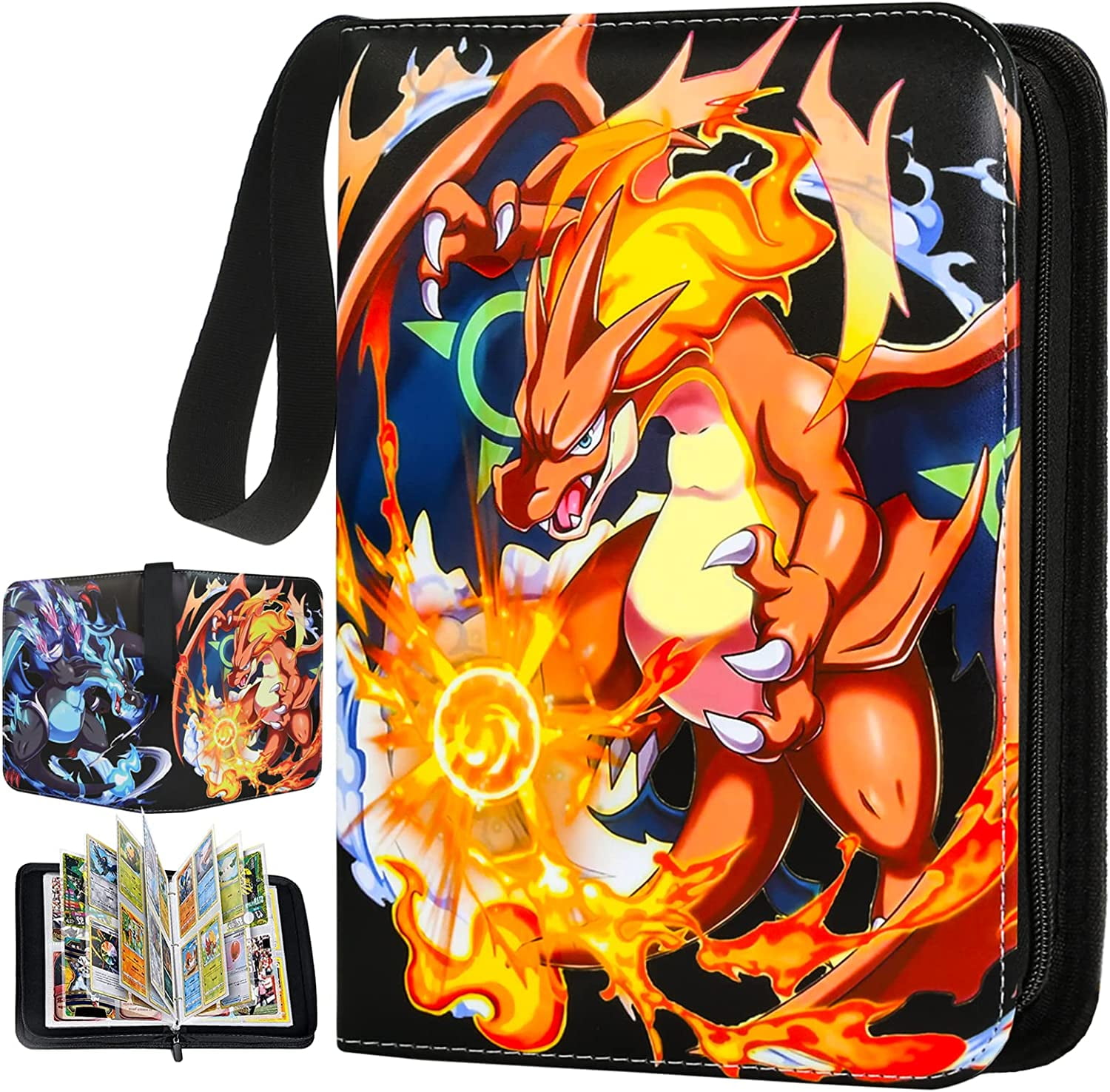 Card Binder for Pokemon Cards Holder 4-Pocket, Trading Card Games  Collection Binder Case Book Fits 400 Cards With 50 Removable Sleeves  Display Storage