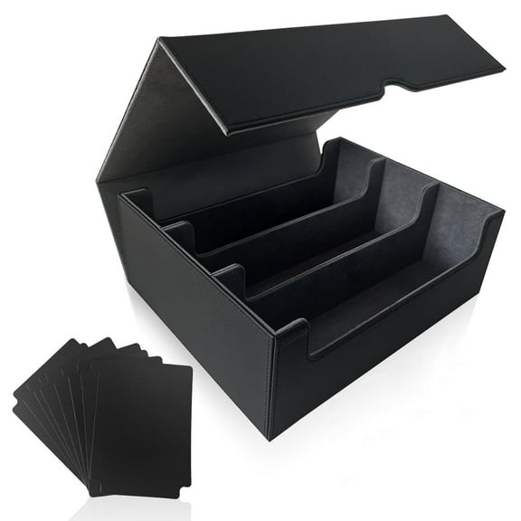 Card Box Card Binder Holder Trading/Baseball Card Storage Hold 1800  Leather Magic Closure Card Protectors Grey