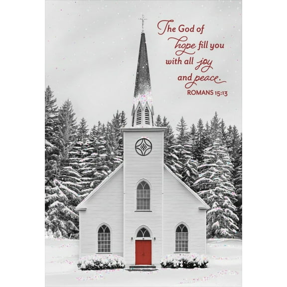 Card-Boxed-Christmas-Black & White Church (Box Of 18) (2024)