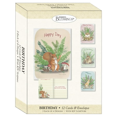 Card-Boxed-Shared Blessings-Childrens Birthday-Woodland Critters (Box Of 12)