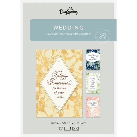 Card-Boxed-Wedding-Marble KJV (Box Of 12)
