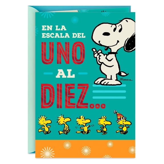 Hallmark VIDA Peanuts Spanish-Language Funny Pop-Up Birthday Card (You're a Million)