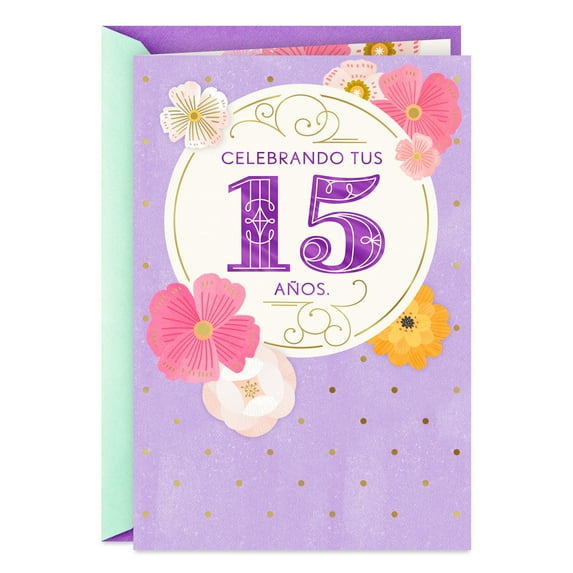 Hallmark VIDA Spanish-Language Quinceañera Card (You Make Us Proud)