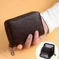 thumbnail image 1 of Card Case Leather Card Holder Wallet Credit Card Holder Large Capacity Bag M6E0, 1 of 1