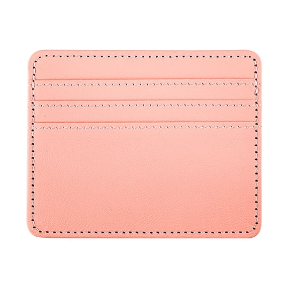 Card Case Slim Front Pocket Wallet for Credit Card, Leather Card Wallet, Multi Slot Card Organizer Holder for Credit Cards, ID, Driver License, Cash, Pocket Size, 1Pc, Multicolor(Pink,3.9x3")