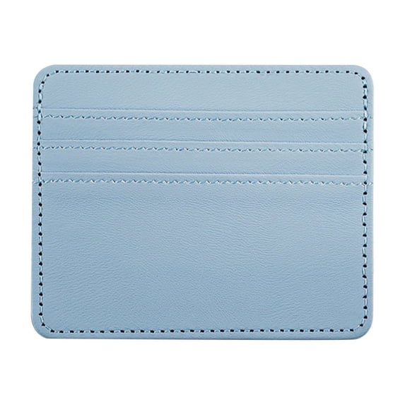 Card Case Slim Front Pocket Wallet for Credit Card, Leather Card Wallet, Multi Slot Card Organizer Holder for Credit Cards, ID, Driver License, Cash, Pocket Size, 1Pc, Multicolor(Blue,3.9x3")