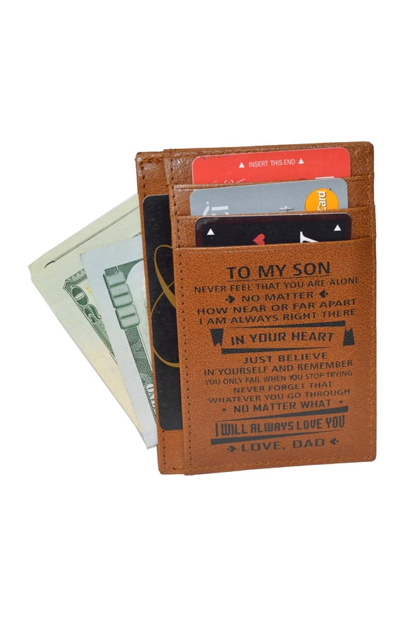 Card Case leather Wallet for Husband Wife Dad Mom Son Daughter Gift Idea