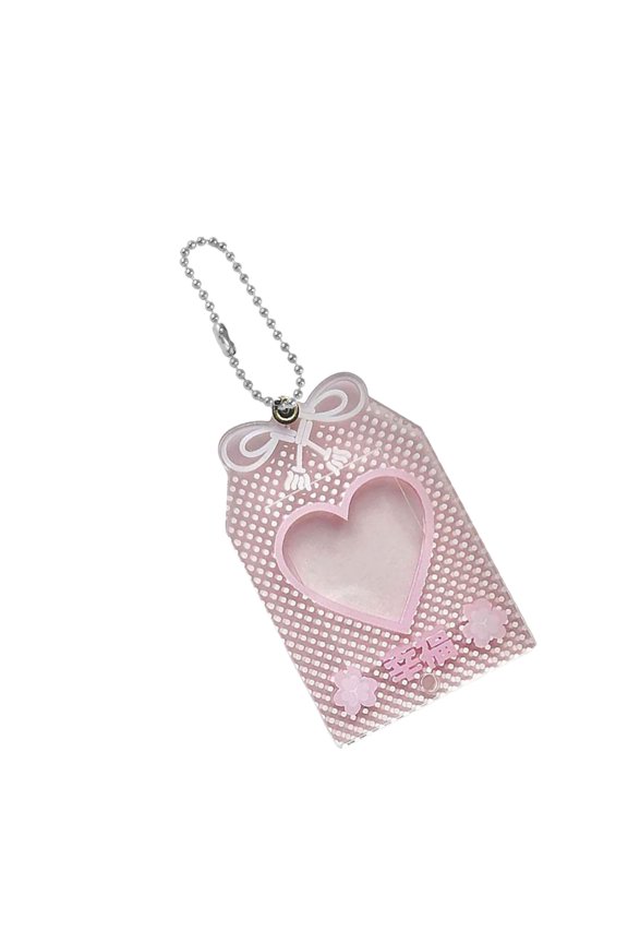 Card Cover with Chain Water Resistant Acrylic Photocard Protectors Card Sleeve Keychain Keyring Bag Charm