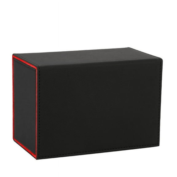 Card Deck Box, Premium Box with Flip Dice Tray , Case Storage for Sports Playing Game Cards Black+Red