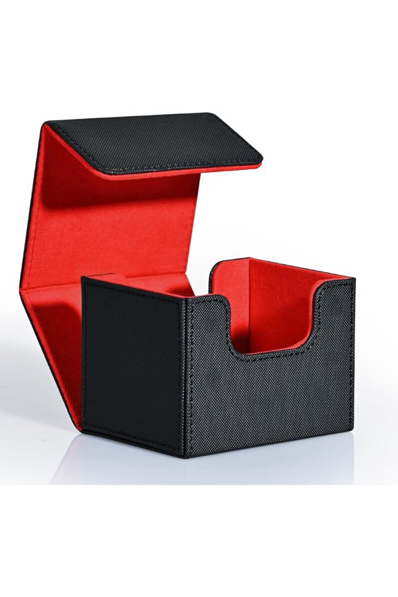 Card Deck Box for MTG, Commander Deck Case Holds 120+ Single Sleeved Cards, Leather Magnetic Storage Box Fits for CCG TCG Sport Card