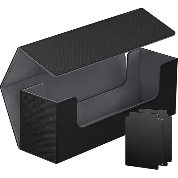 Card Deck Case for Trading Cards, Leather Magnetic Closure Commander Storage Box Holding 600+ Sleeved Cards Fit MTG TCG and Sport