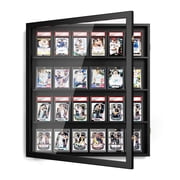 glass display cases for selling cards and money exchange LED Trading Card Case with Lock & UV Protection clear viewing Trade Display Case