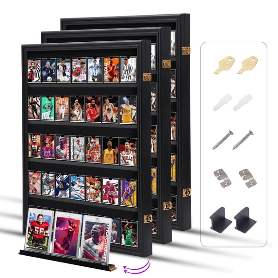 Card Display Case, Graded Sports Card Display for Basketball Football Hockey Trading Cards with UV Protection Acrylic