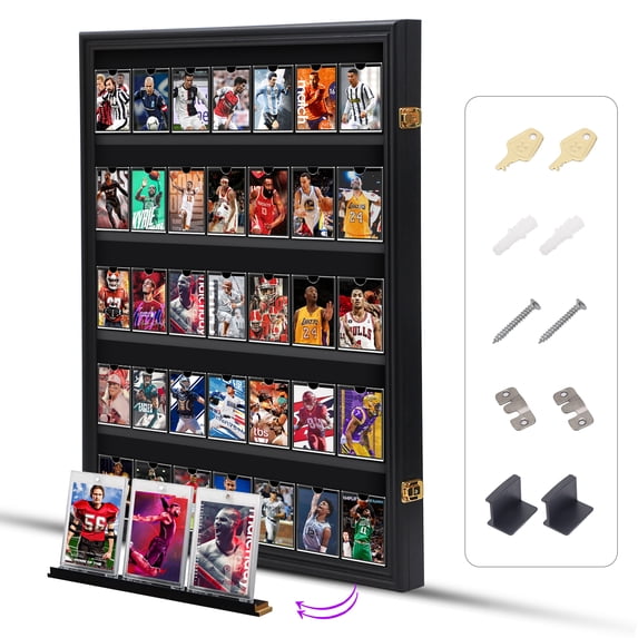 Card Display Case, Graded Sports Card Display for Basketball Football Hockey Trading Cards with UV Protection Acrylic