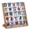 thumbnail image 1 of Card Display Stand, 5-Tier Trading Card Display, Wooden Graded Baseball Sports Card Display, Trading Card Display Case for Card Collection & Show,Brown, 1 of 7