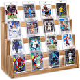 thumbnail image 1 of Honiway Card Display Stand, 4-Tier Trading Card Display, Wooden Graded Card Display Baseball Sports Card Display, Trading Card Display Case for Card Collection & Show (Rustic Brown), 1 of 5