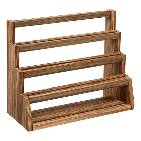 Card Display Stand, 4-Tier Wooden Trading Card Shelf, Multi-Layer Desktop Organizer For Sports Cards, Collectible Display Rack(Brown)