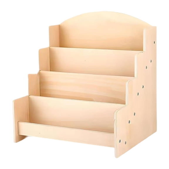 Card Display Stand Greeting Card Organizer Rack 4 Tier Wooden Multipurpose Shelf for Trade Shows