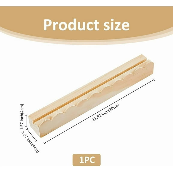 Card Display Stands With Slot Wood Scalloped Display Scalloped Floating Display Riser Stands Postcard Display Stand for Wall Bedroom Home Office Decor 30x4x4cm