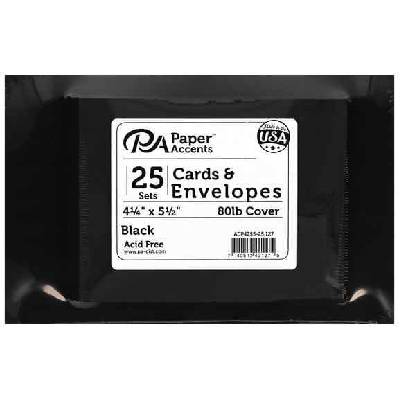 Card & Env 4.25x5.5 25pc Black