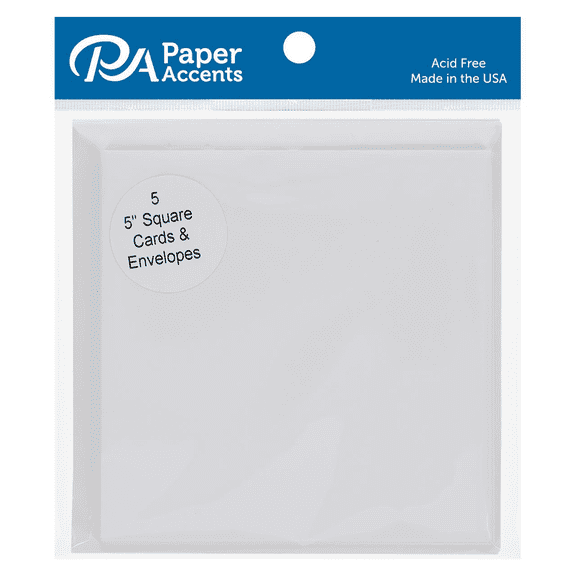 Card & Env 5x5 5pc White