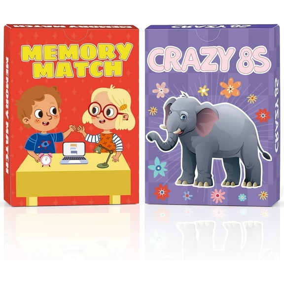 Neasyth Kids Card Games Set, 2 Decks, Include Slap Jack and War, Gift for Children, Fun for Family Game Night