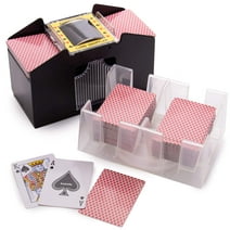 Card Game Essentials Bundle - 4 Deck Shuffler + Rotating Card Tray + 12 Decks