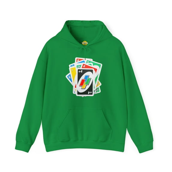 Card Game Stack Hoodie, Fun Draw 4 Stack Design, Retro Gaming Graphic