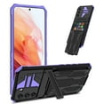 thumbnail image 1 of Card Holder Case for Samsung Galaxy S21 FE [2021 Released][6.4 inch], Allytech Hybrid Protection Hard PC + Soft TPU Hands-Free Stand Bracket Anti-Slip Grip Wallet Cover for Galaxy S21 FE 5G, Purple, 1 of 9