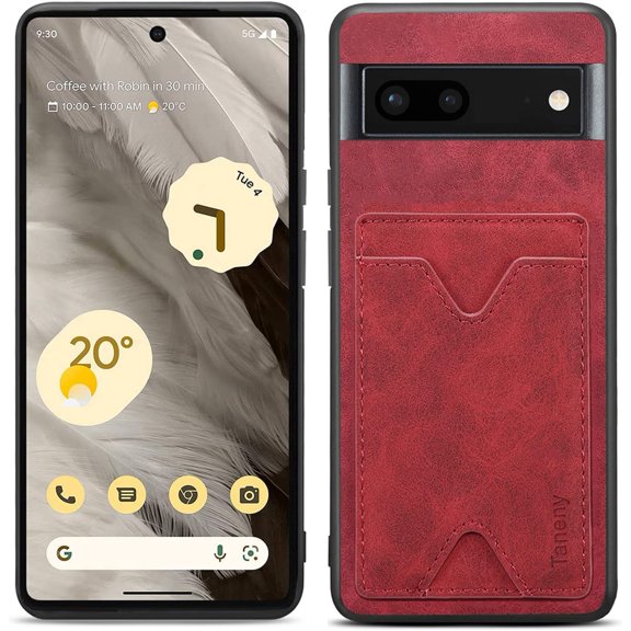 Card Holder Case for Google Pixel 7A 2023, Premium PU Leather Wallet Case with Card Slots Shockproof Protective Case for Google Pixel 7A 2023 (Red)
