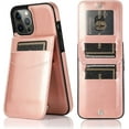 thumbnail image 1 of Entronix Wallet Case for iPhone 14 Pro Max, PU Leather [6 Slots] Card Holder Flip Stand, Pink, 1 of 5