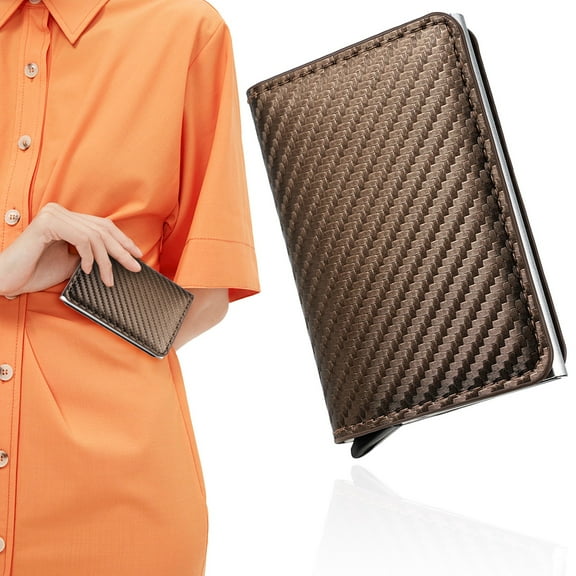 Card Holder, Women Credit Card Holder, Slim Card Case Front Pocket Anti-theft-RFID Auto Pop up Travel Thin Wallets for Men (Green/1 Pack) 3.82x2.56x0.78"