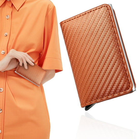 Card Holder, Women Credit Card Holder, Slim Card Case Front Pocket Anti-theft-RFID Auto Pop up Travel Thin Wallets for Men (Red/1 Pack) 3.82x2.56x0.78"