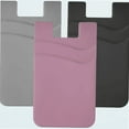 thumbnail image 1 of Card Holder for Back of Phone, Adhesive Credit Card Sleeve Stick on Wallet for iPhone,Samsung (Pink), 1 of 2