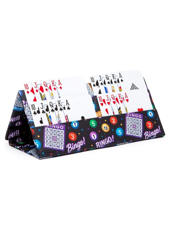 Card Holder for Canasta, Poker, Bridge & Casino Games Bingo Game Player Gifts for Adults & Seniors ( Black Ball )