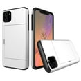 thumbnail image 1 of Card Holder iPhone 13 Pro Case (White) Dual Layer Shockproof Wallet with Heavy Duty Protection, 1 of 6