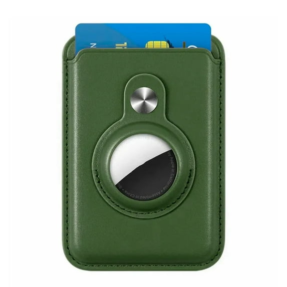 Premium PU Leather Card Holder with AirTag Slot
