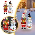 Card Inserts Cute Garden Outdoor Christmas Decoration Santa And Snowman