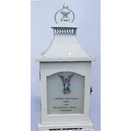 Card It 14.75" White Whispers From Heaven Candle Lantern