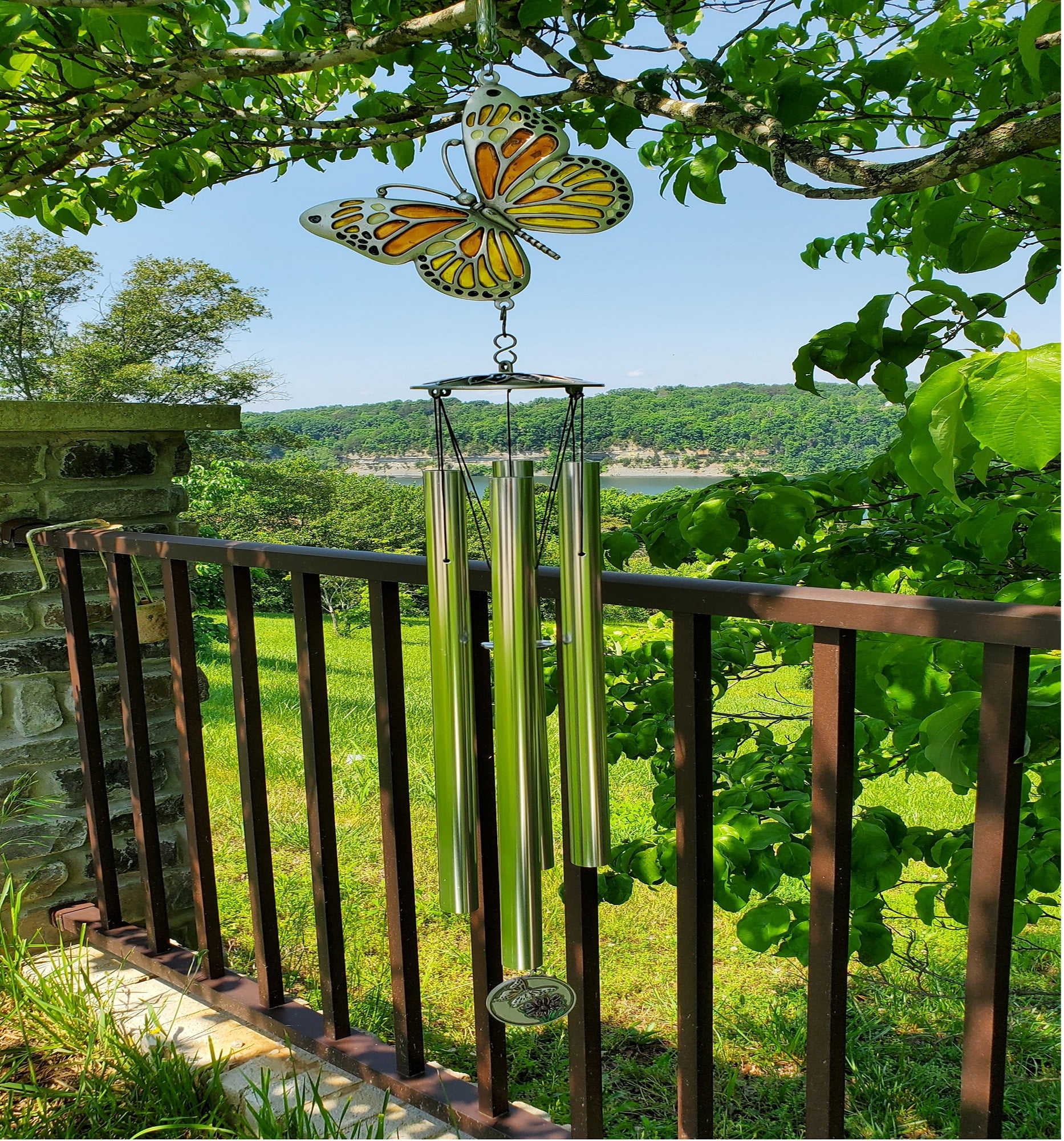 36" Yellow and Orange Monarch Butterfly Wind Chime