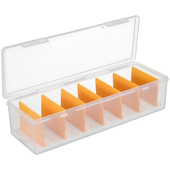 GAXIRE Plastic Card Storage Case With Dividers 1Set 11.8x3.9x2.8In