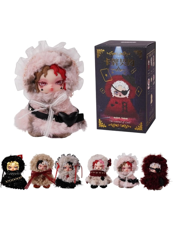 Card Pact Series Plush Blind Box - 4.7" Random Character Plush Doll Keychain, Cute Collectible Mystery Toy for Home Decor, Holiday Birthday Gift - Single Pack